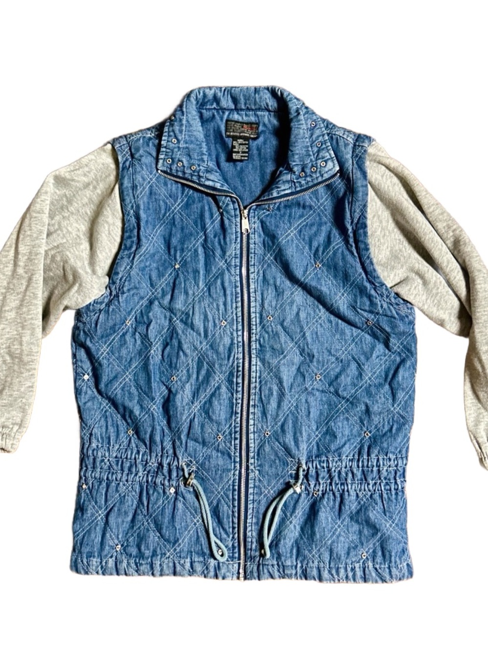 Mureli • Rousso Apparel • Small • Quilted • Denim • Blue/Grey • Studded • Jacket